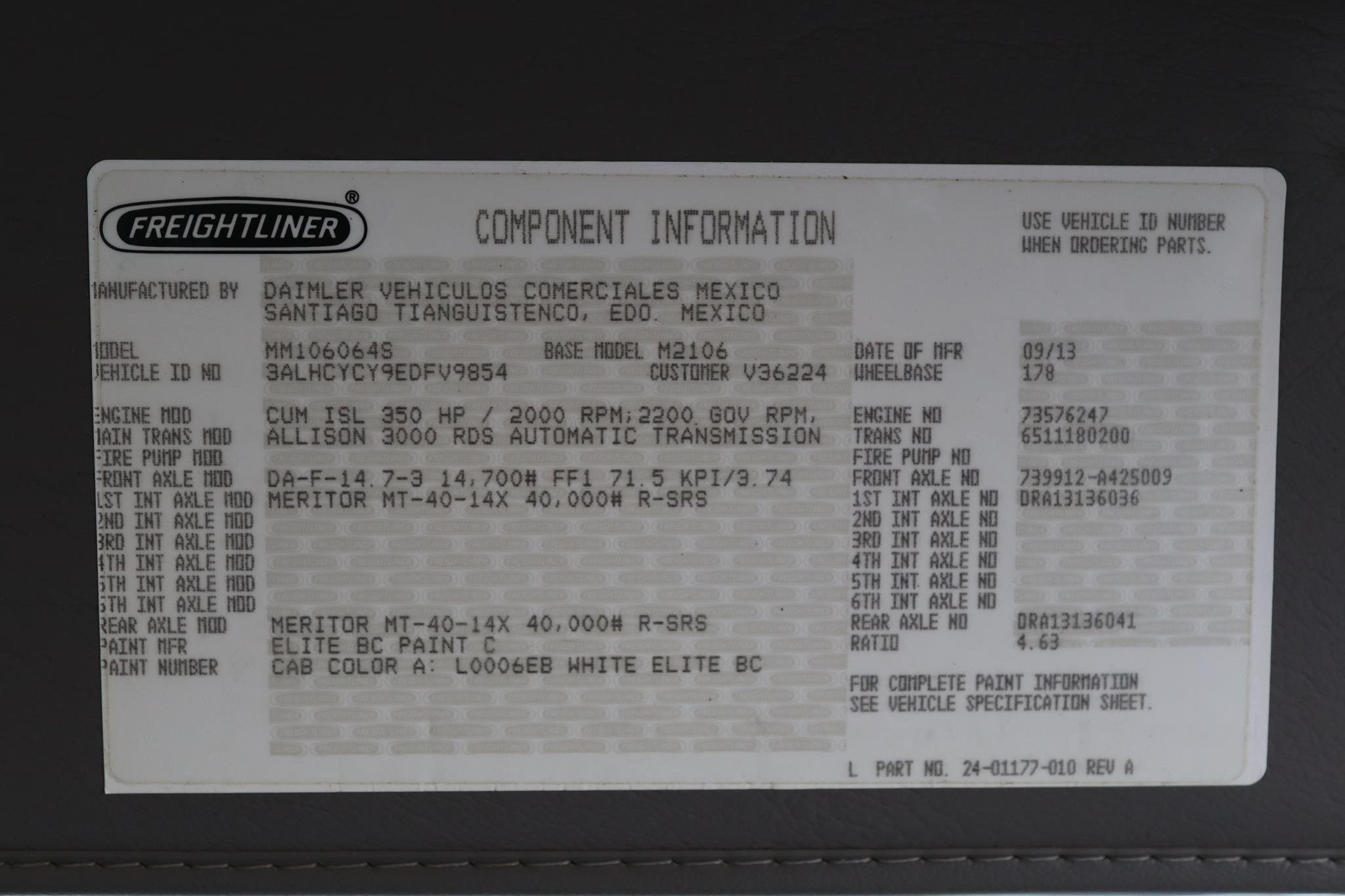 2014 FREIGHTLINER BUSINESS CLASS M2 106 10023824957 2014 FREIGHTLINER BUSINESS CLASS M2 106 10023824957