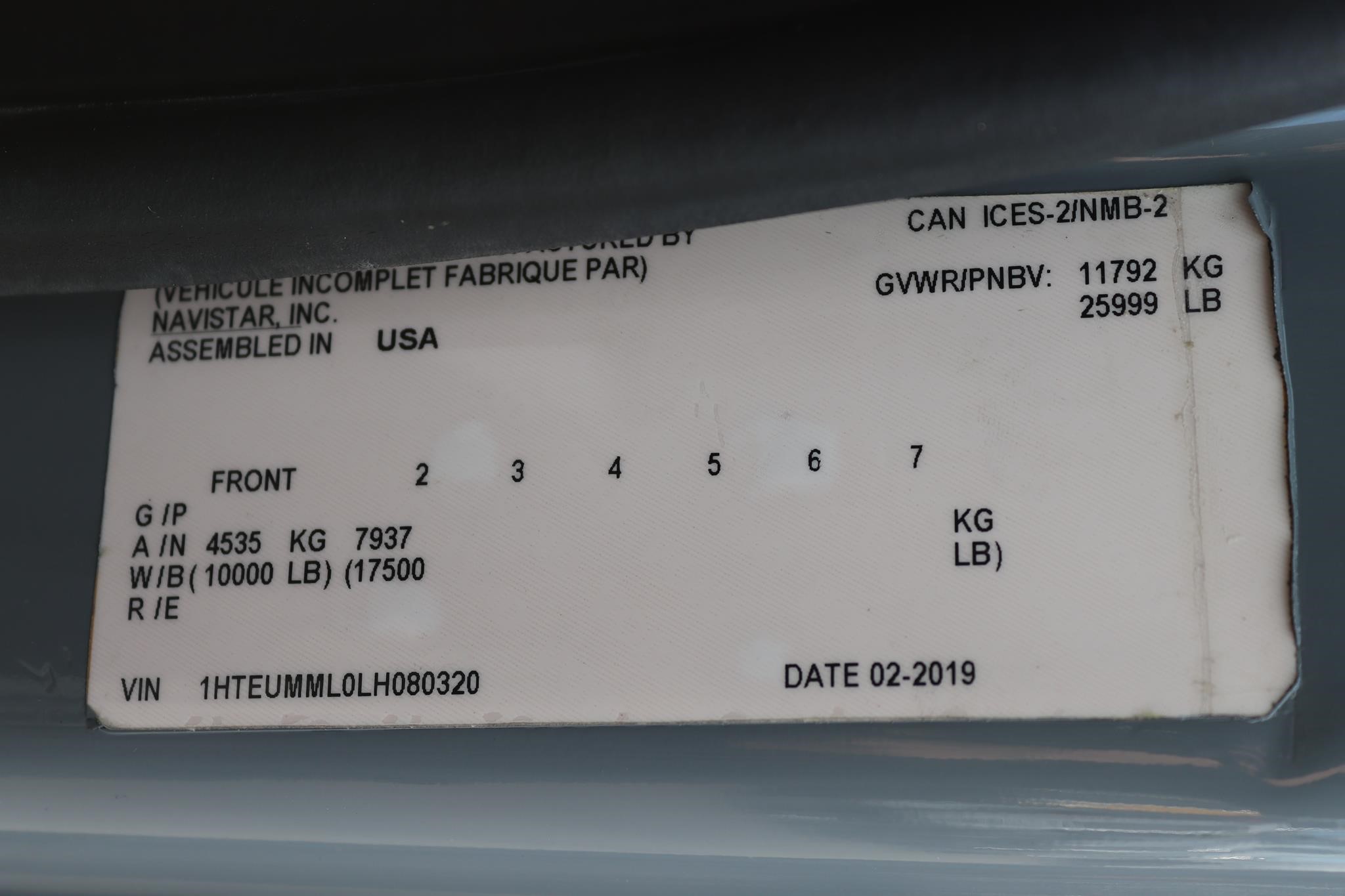 2020 INTERNATIONAL MV 11008025219 2020 INTERNATIONAL MV 11008025219