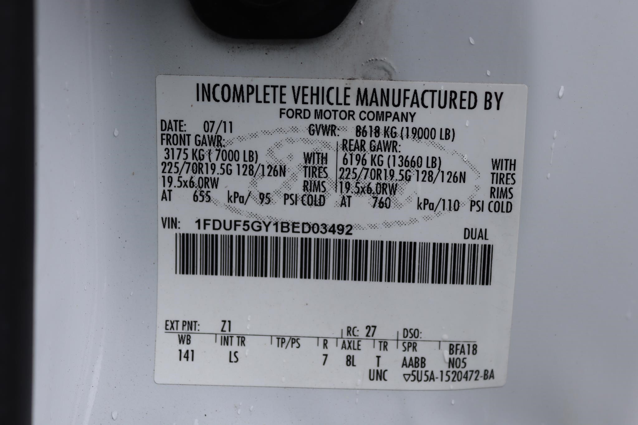 2011 FORD F550 SD XL 11008229835 2011 FORD F550 SD XL 11008229835