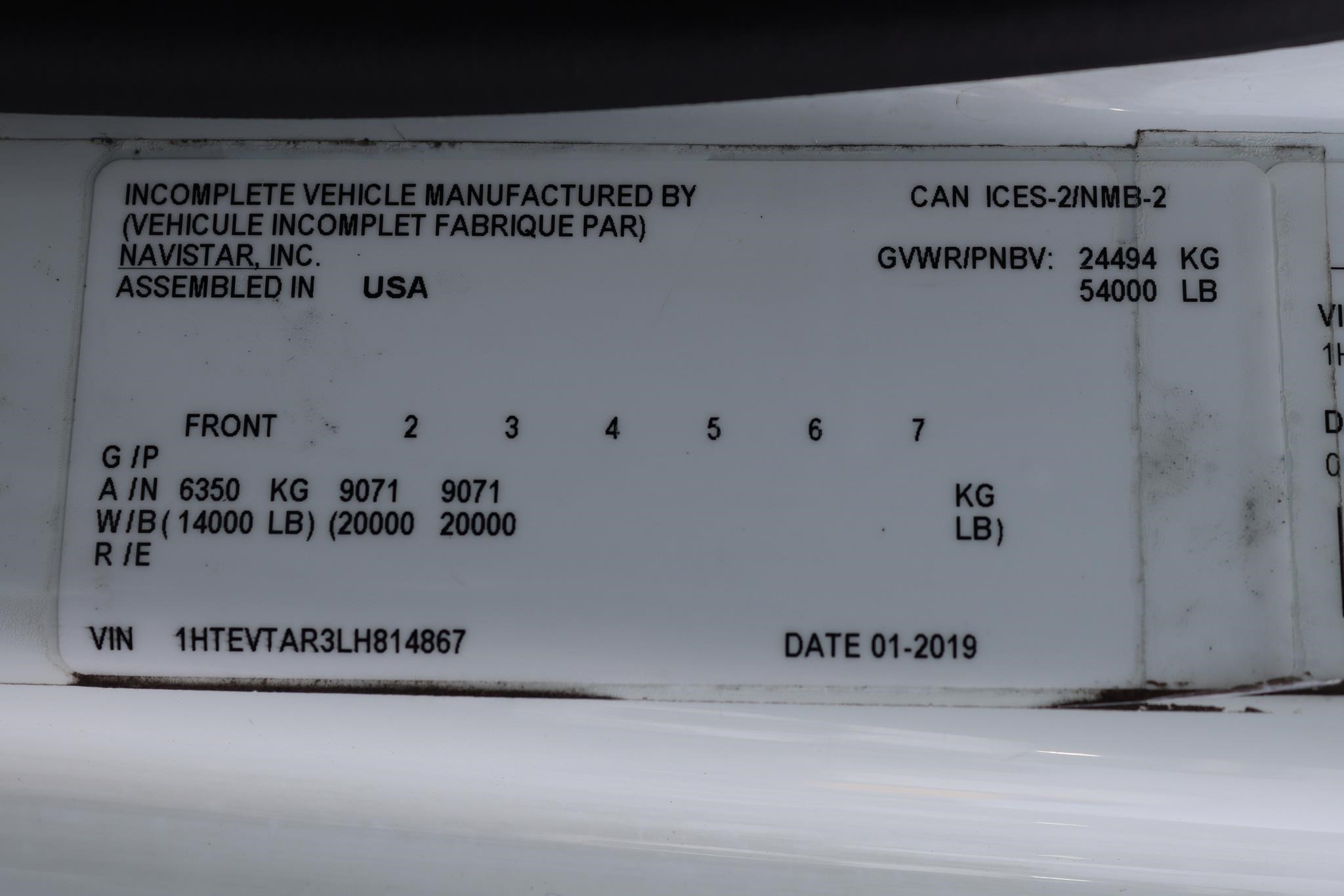 2020 INTERNATIONAL MV 11013349114 2020 INTERNATIONAL MV 11013349114