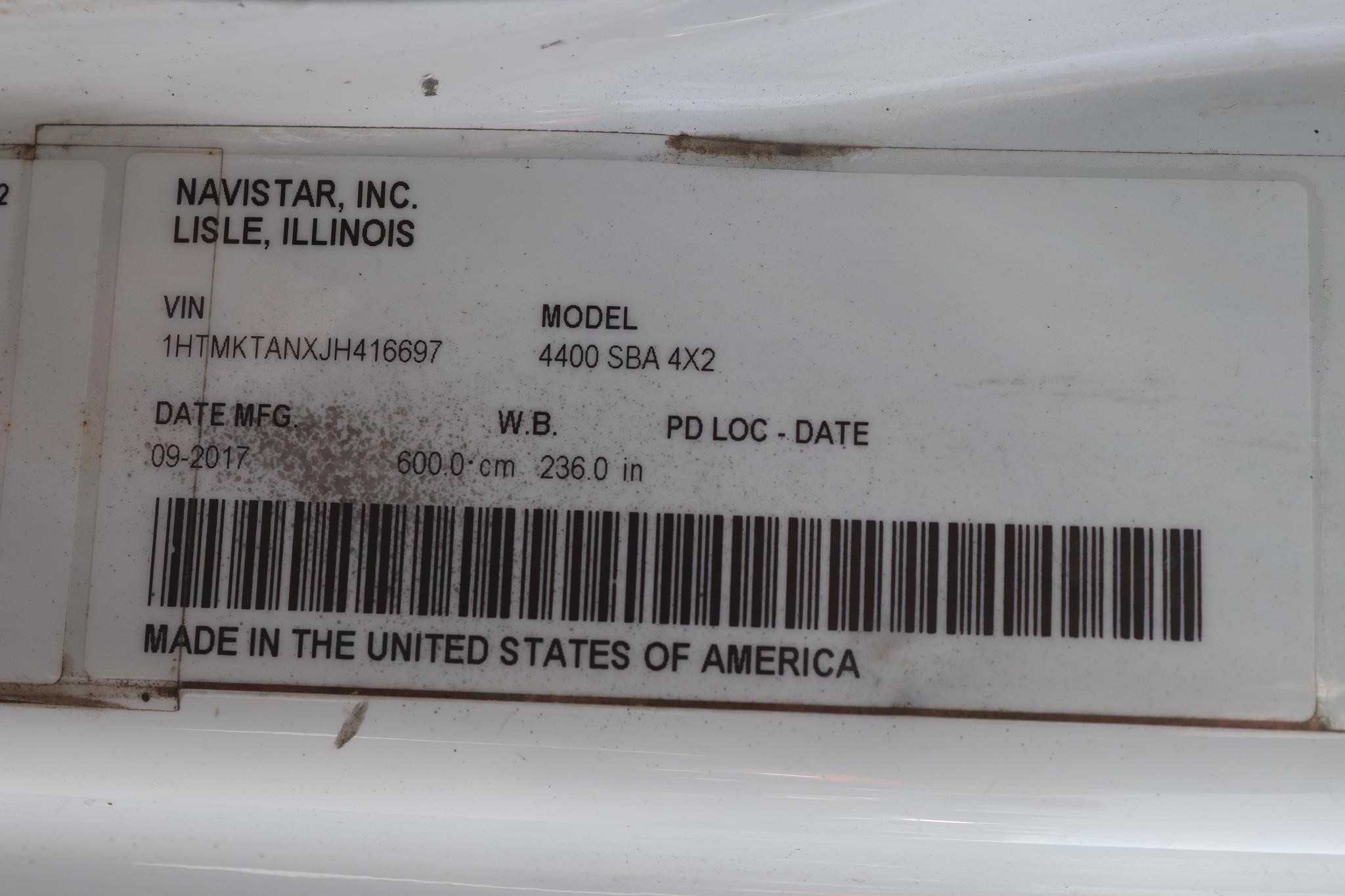 2018 INTERNATIONAL DURASTAR 4400 11014353923 2018 INTERNATIONAL DURASTAR 4400 11014353923