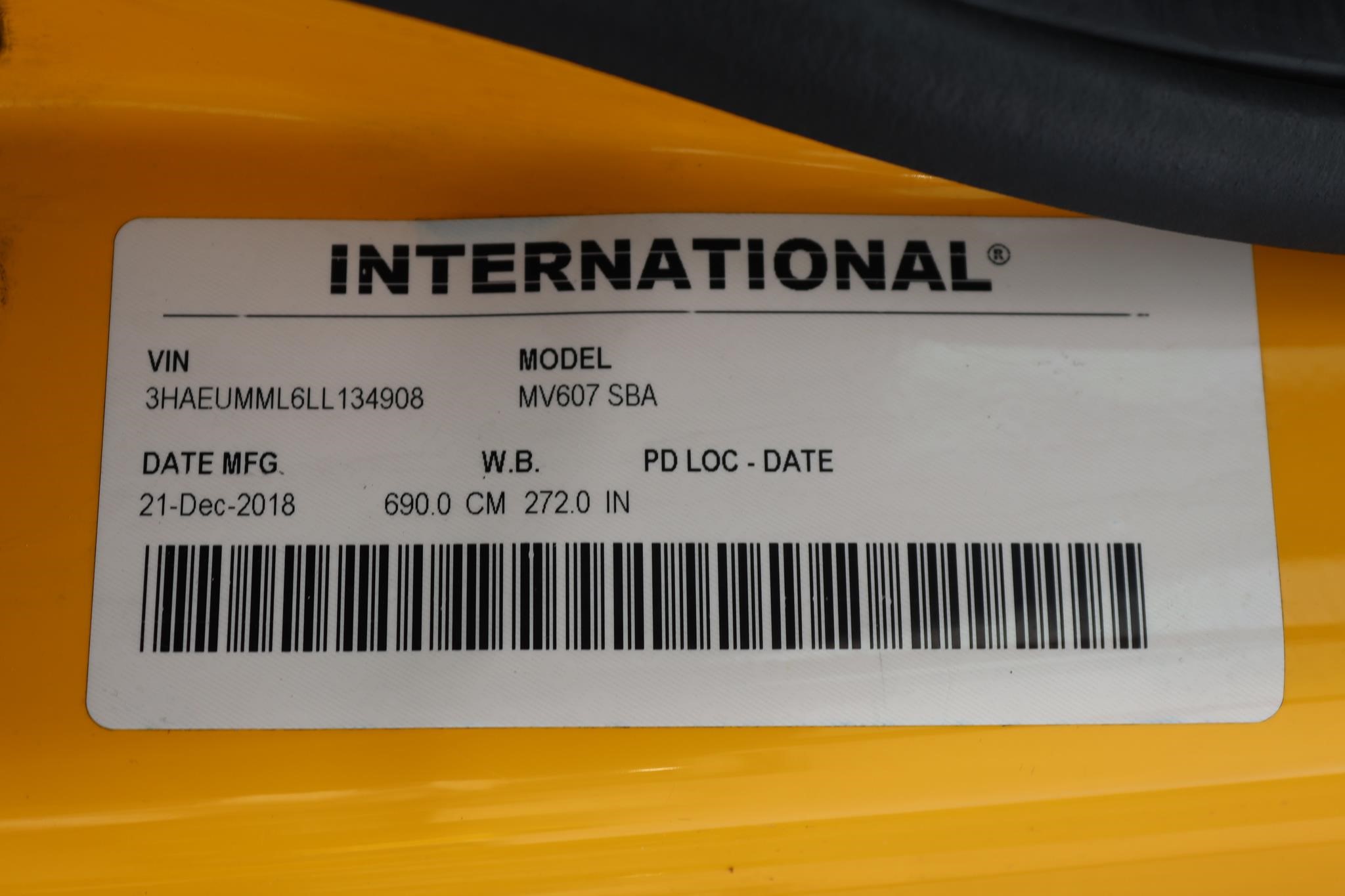 2020 INTERNATIONAL MV 11014600571 2020 INTERNATIONAL MV 11014600571