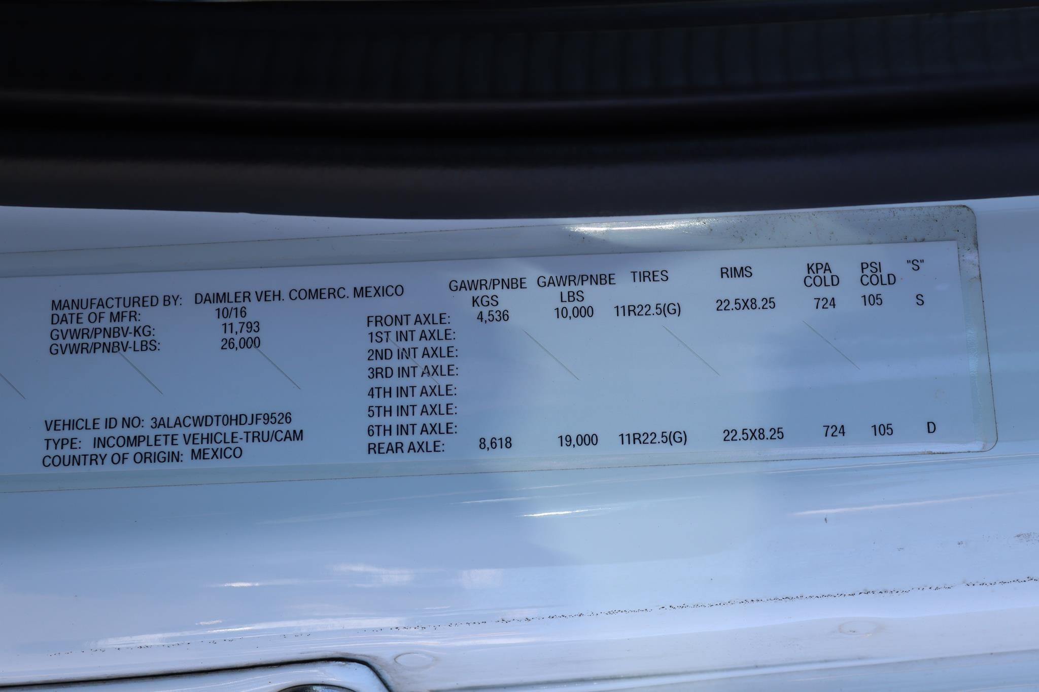 2017 FREIGHTLINER BUSINESS CLASS M2 106 11016770289 2017 FREIGHTLINER BUSINESS CLASS M2 106 11016770289