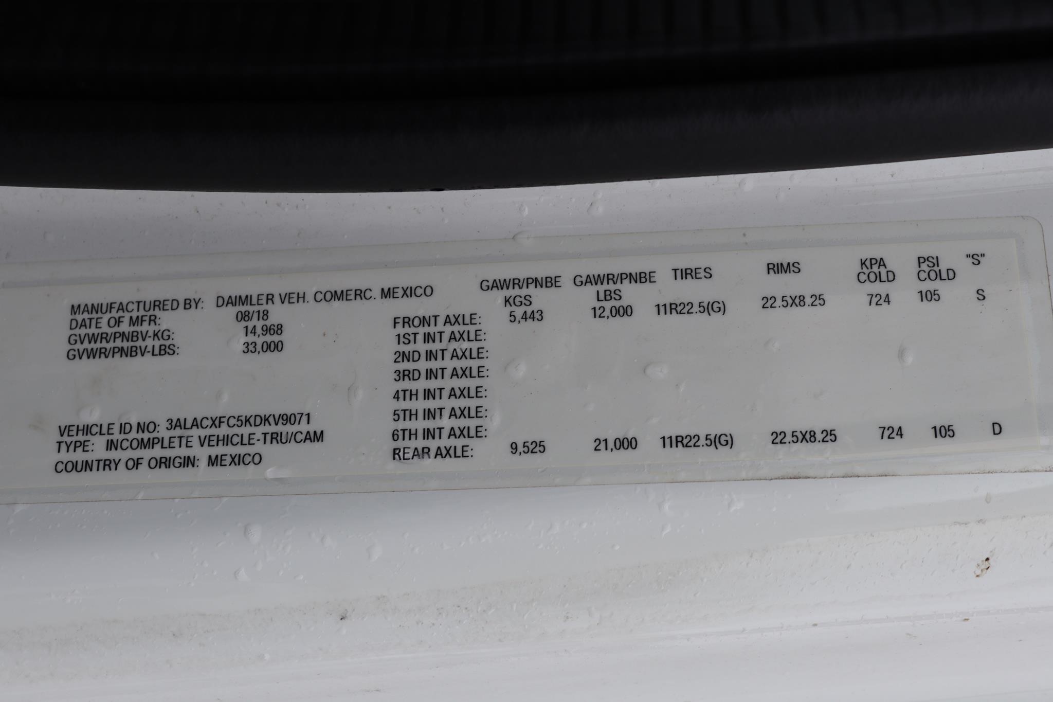 2019 FREIGHTLINER BUSINESS CLASS M2 106 11020866556 2019 FREIGHTLINER BUSINESS CLASS M2 106 11020866556