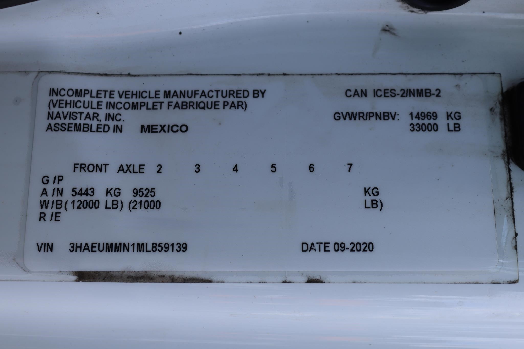 2021 INTERNATIONAL MV 11025810317 2021 INTERNATIONAL MV 11025810317