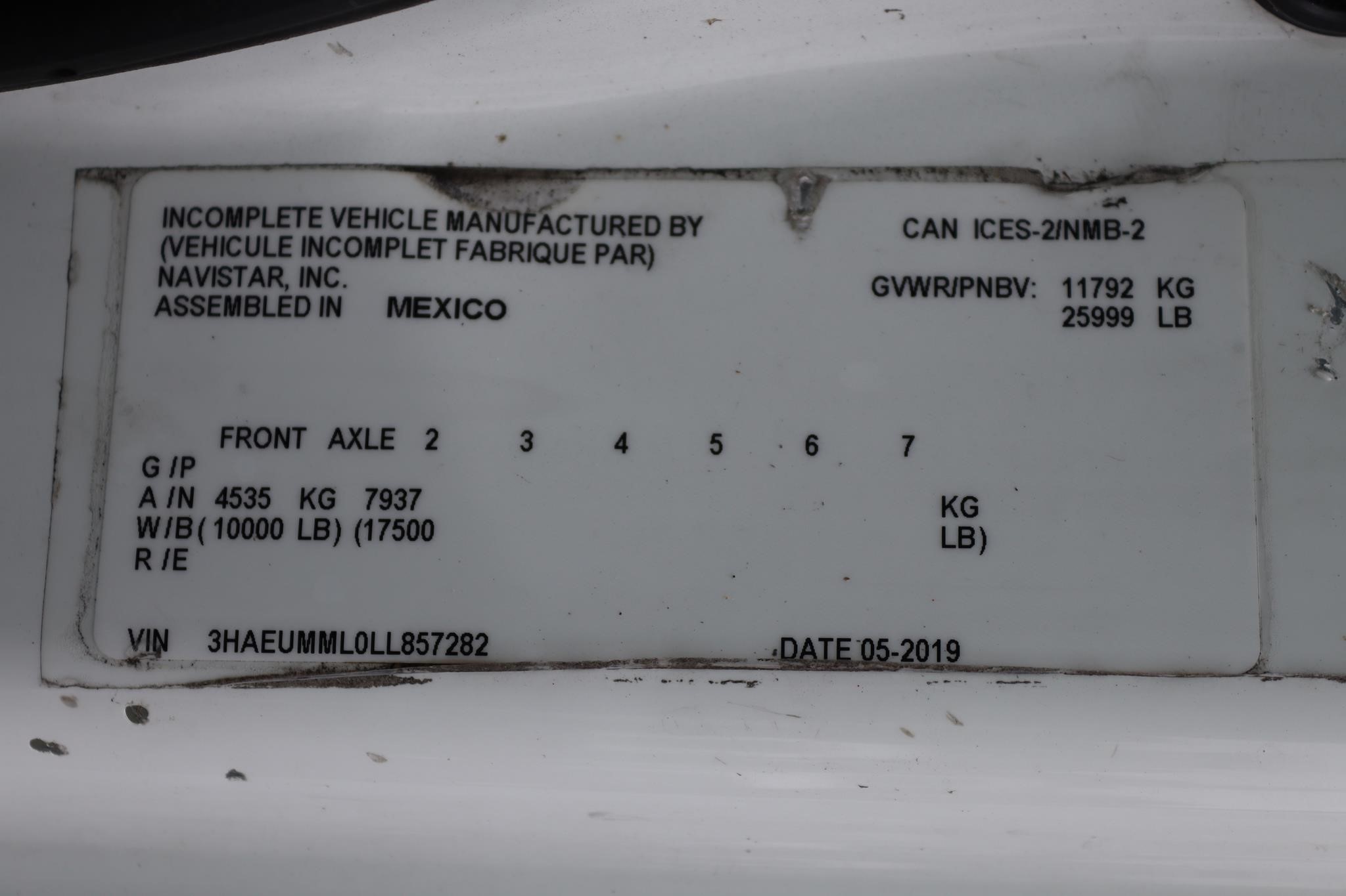 2020 INTERNATIONAL MV 11030445272 2020 INTERNATIONAL MV 11030445272