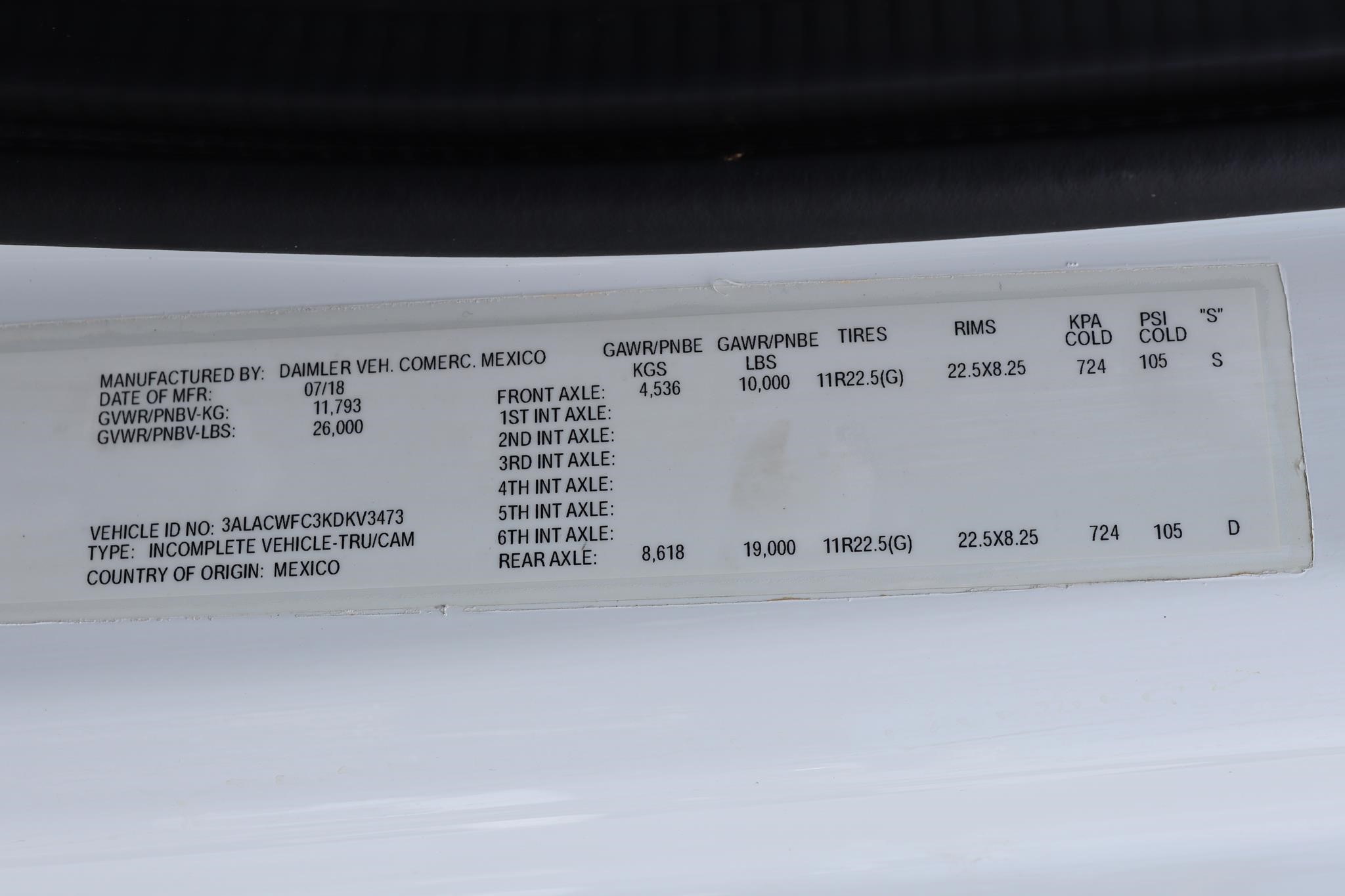 2019 FREIGHTLINER BUSINESS CLASS M2 106 11031644597 2019 FREIGHTLINER BUSINESS CLASS M2 106 11031644597