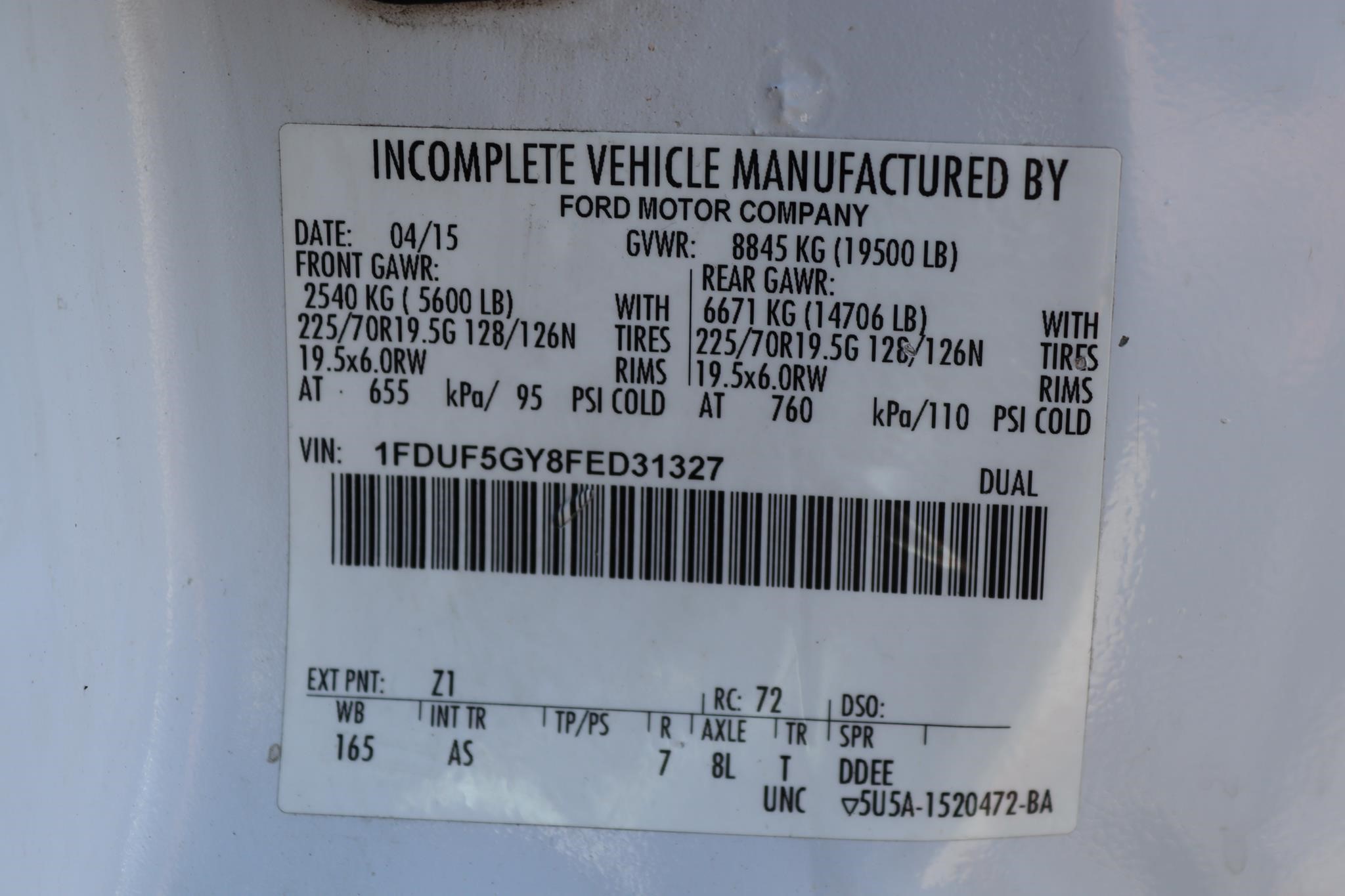 2015 FORD F550 SD XL 11032020087 2015 FORD F550 SD XL 11032020087
