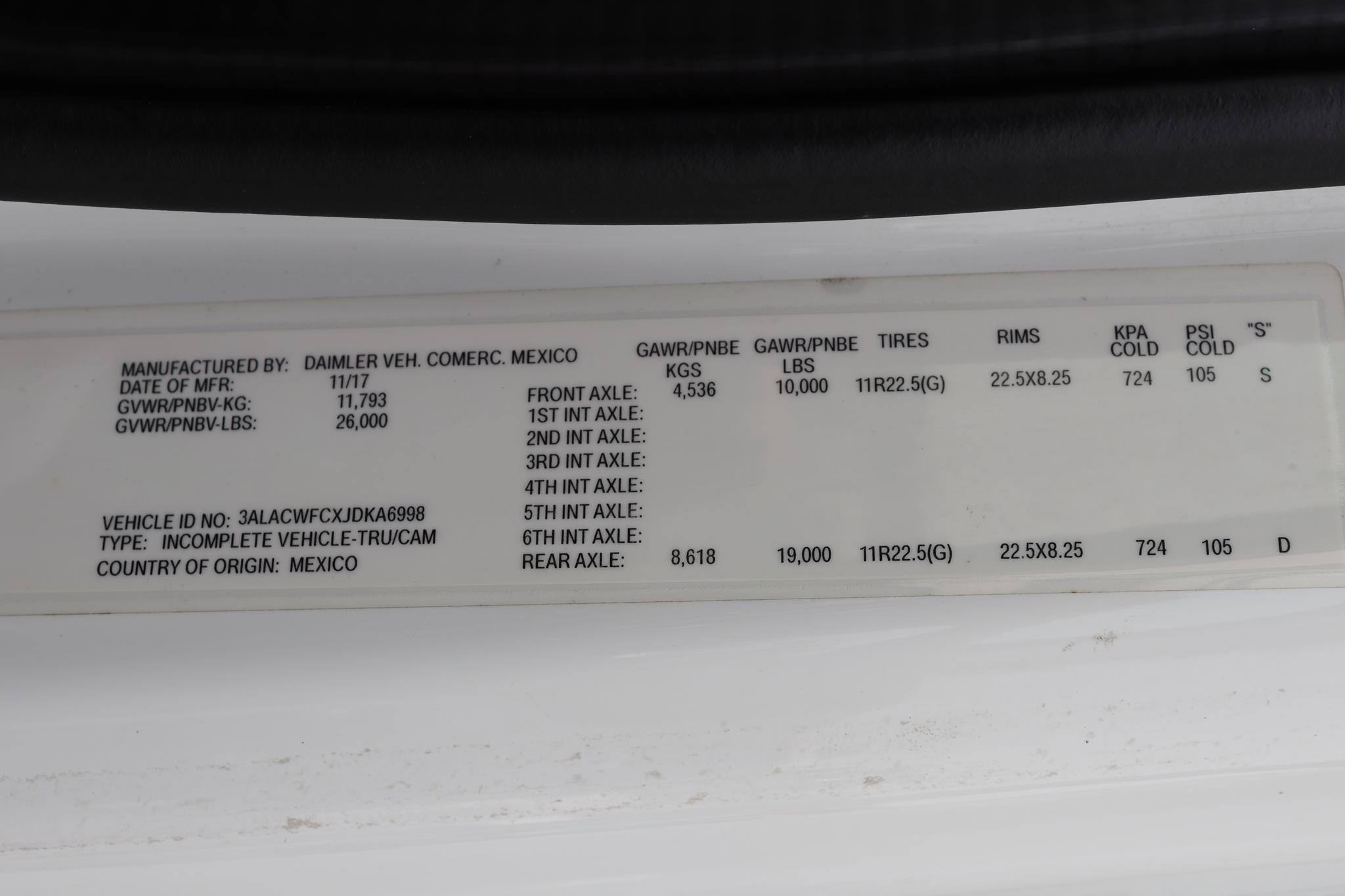 2018 FREIGHTLINER BUSINESS CLASS M2 106 11034344568 2018 FREIGHTLINER BUSINESS CLASS M2 106 11034344568