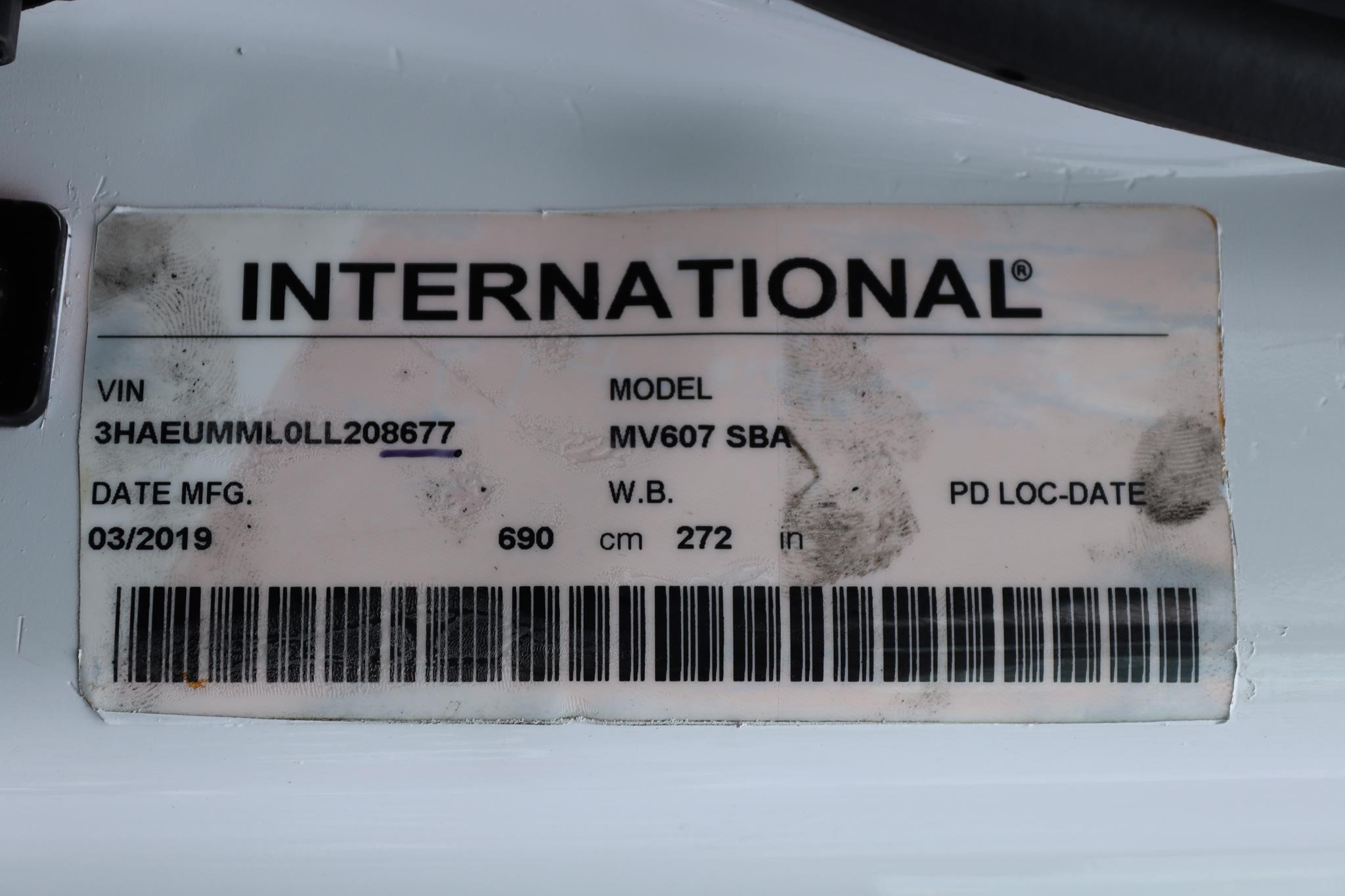 2020 INTERNATIONAL MV 11036310093 2020 INTERNATIONAL MV 11036310093