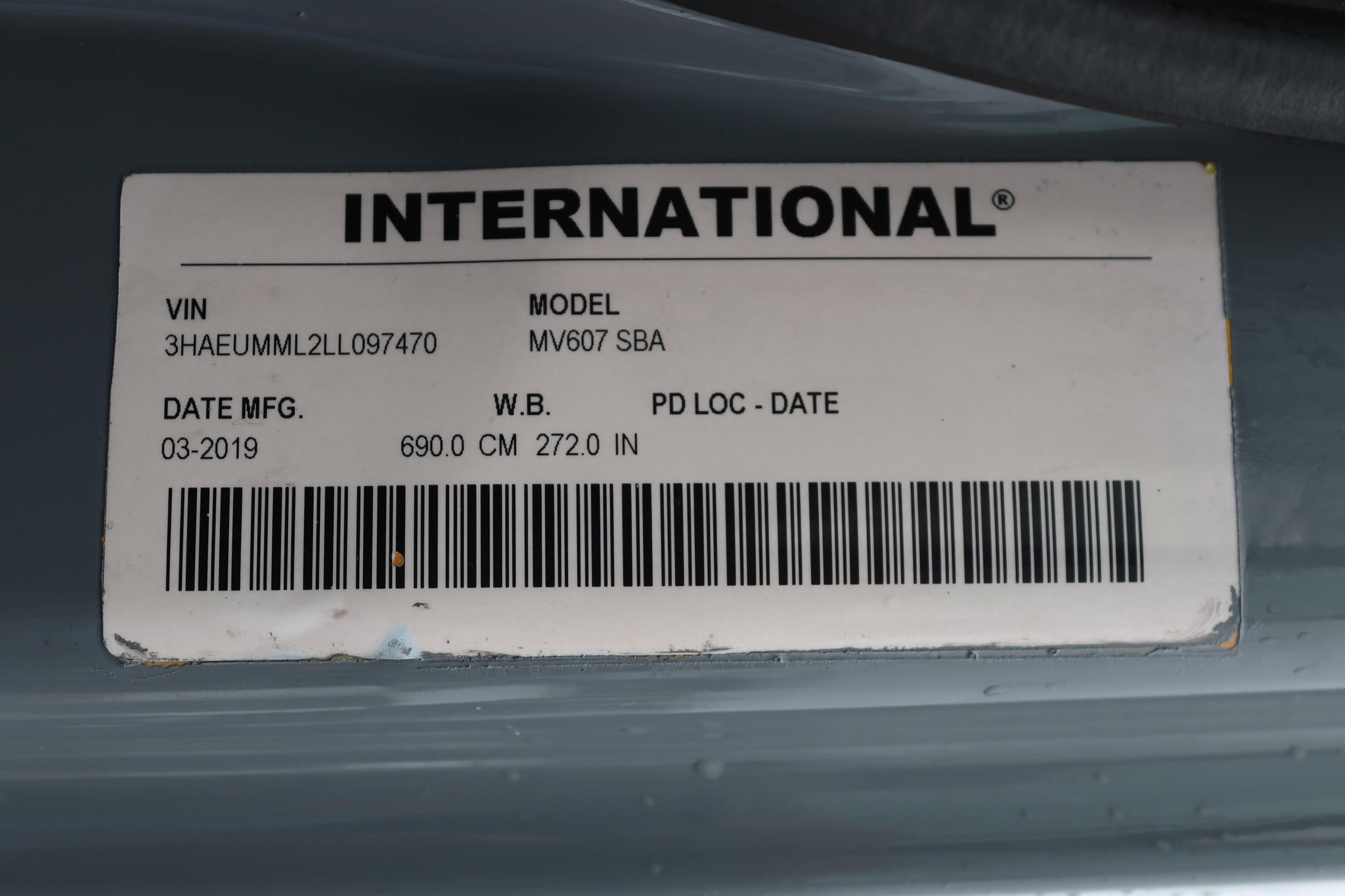 2020 INTERNATIONAL MV 11036860167 2020 INTERNATIONAL MV 11036860167