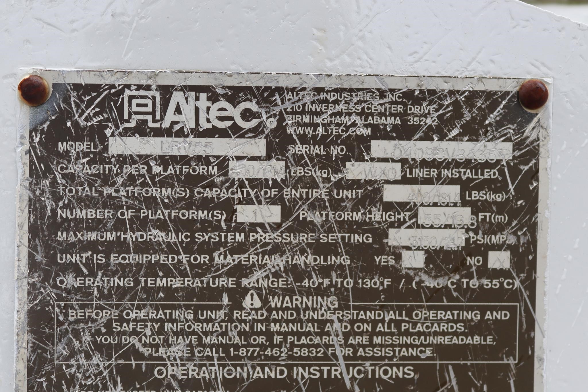 2008 ALTEC LRV55 11037695235 2008 ALTEC LRV55 11037695235