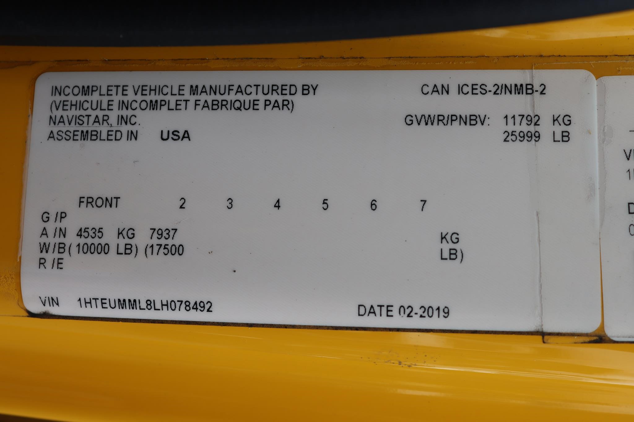 2020 INTERNATIONAL MV 11037923165 2020 INTERNATIONAL MV 11037923165