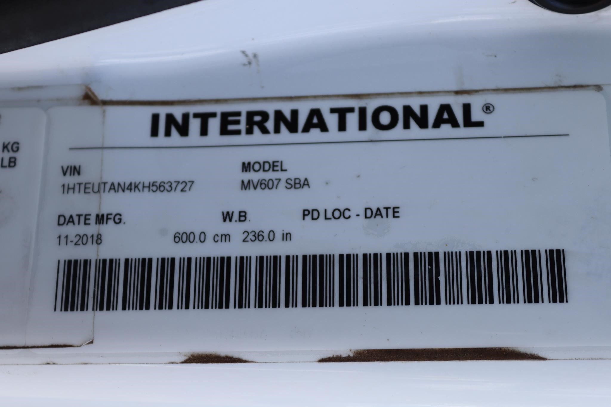 2019 INTERNATIONAL MV 11038134298 2019 INTERNATIONAL MV 11038134298