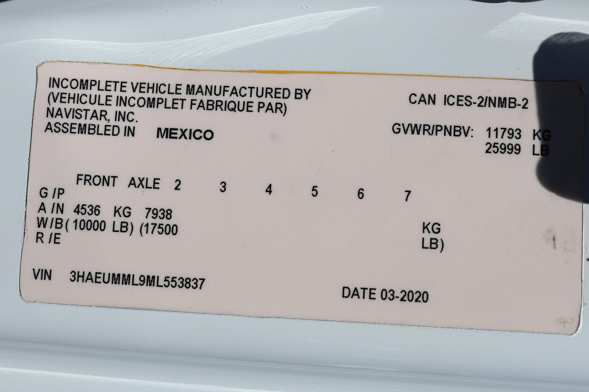 2021 INTERNATIONAL MV 11040435380 2021 INTERNATIONAL MV 11040435380