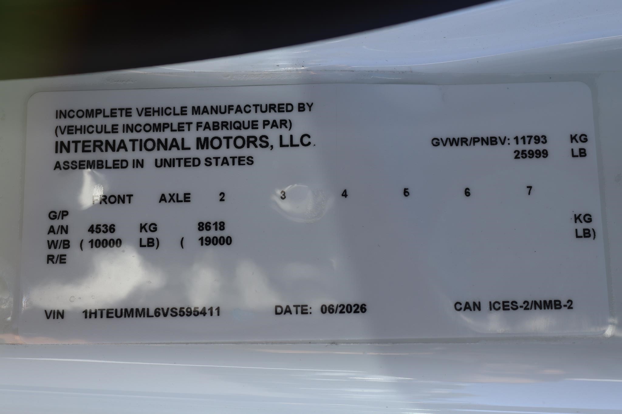 2027 INTERNATIONAL MV 11044836577 2027 INTERNATIONAL MV 11044836577