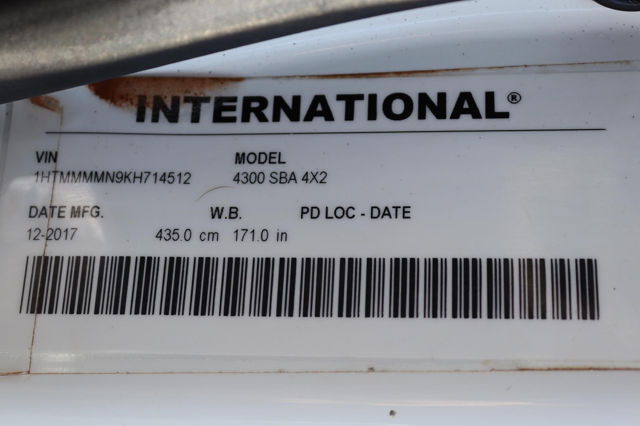 2019 INTERNATIONAL DURASTAR 4300 11045004785 2019 INTERNATIONAL DURASTAR 4300 11045004785