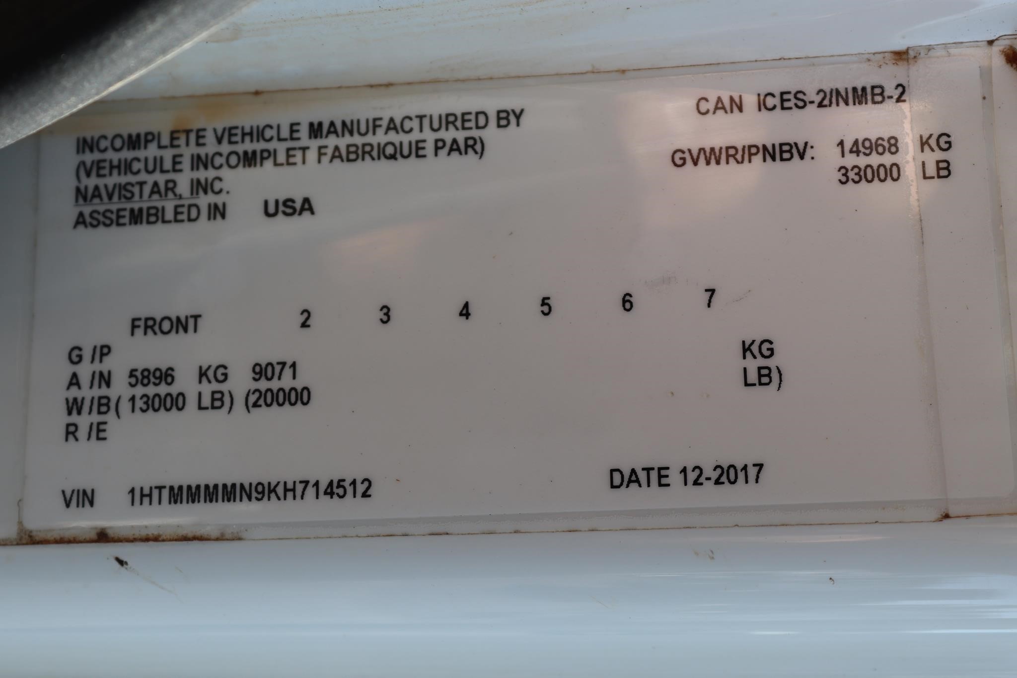 2019 INTERNATIONAL DURASTAR 4300 11045004849 2019 INTERNATIONAL DURASTAR 4300 11045004849