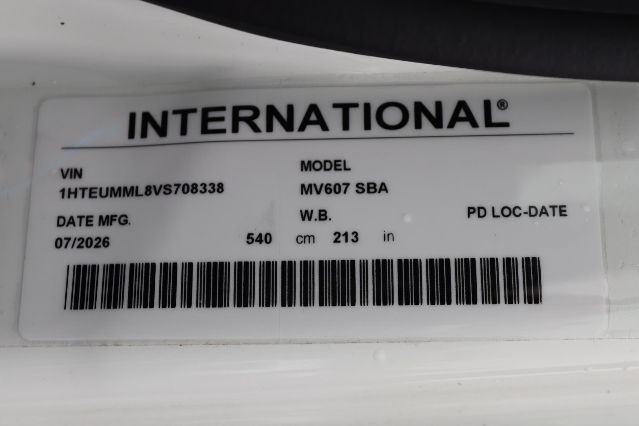 2027 INTERNATIONAL MV 11049803383 2027 INTERNATIONAL MV 11049803383