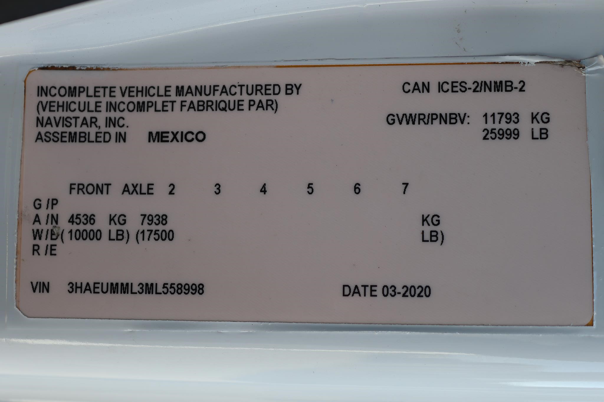 2021 INTERNATIONAL MV 11050507487 2021 INTERNATIONAL MV 11050507487