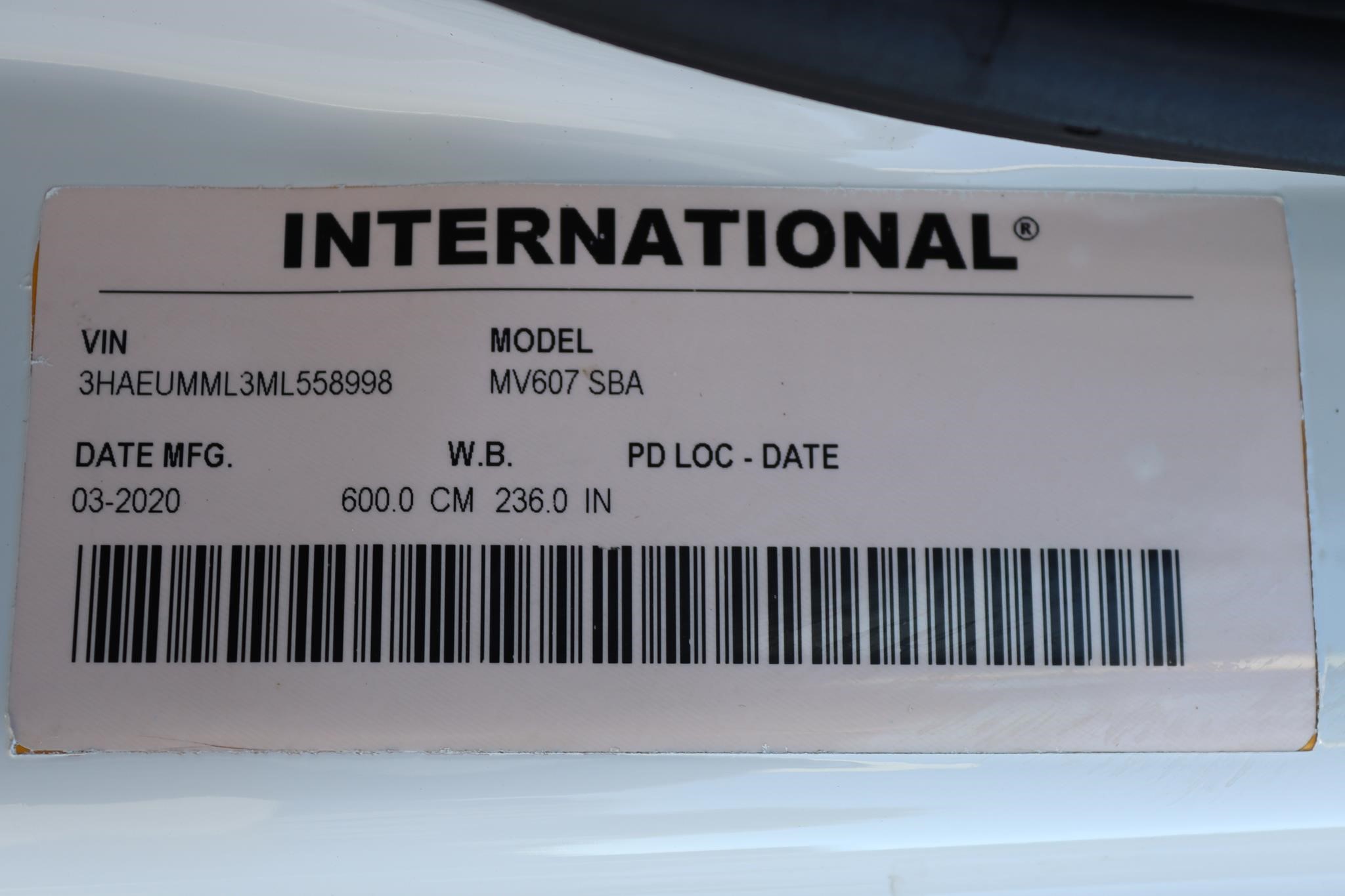 2021 INTERNATIONAL MV 11050507513 2021 INTERNATIONAL MV 11050507513