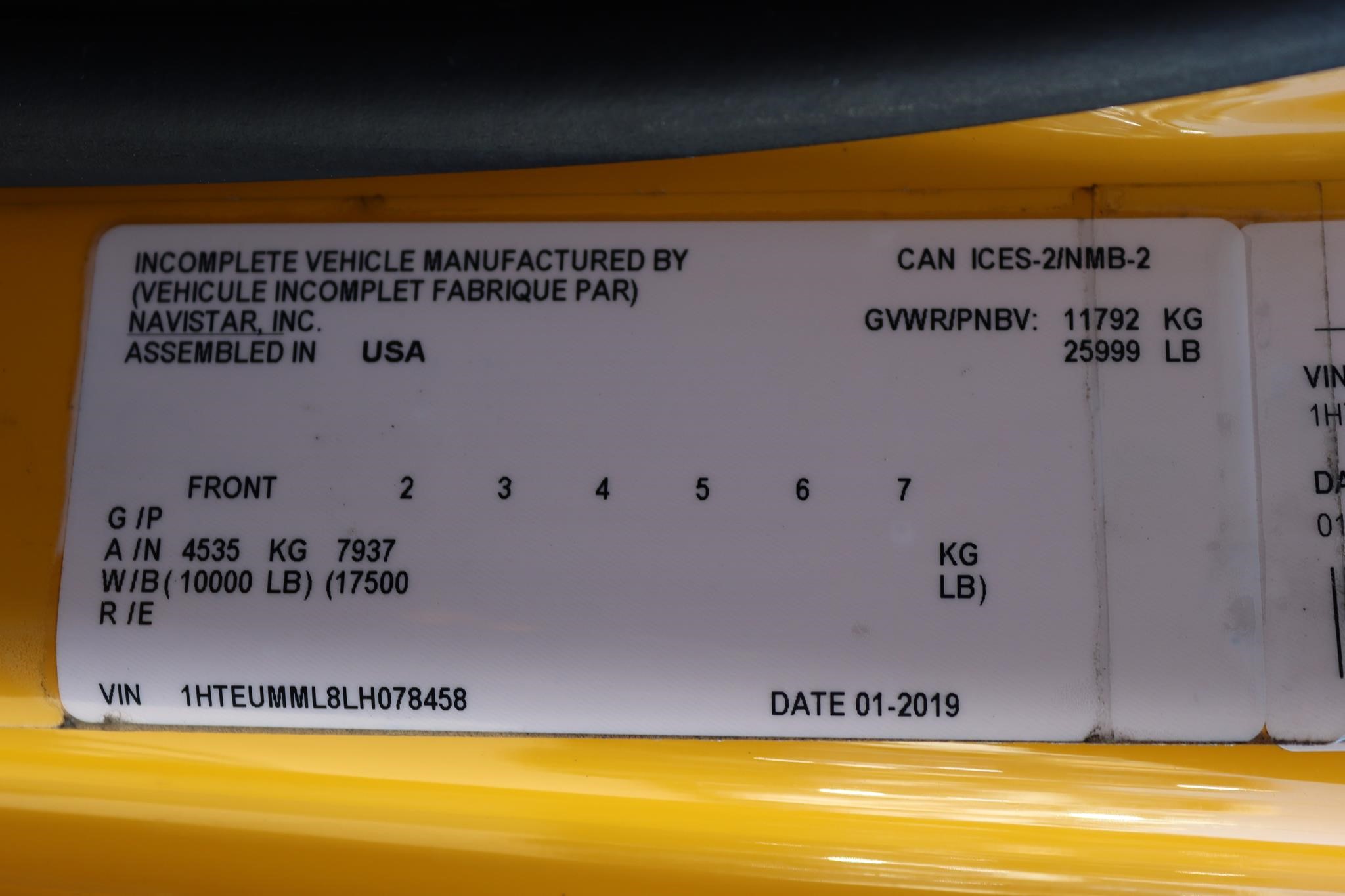 2020 INTERNATIONAL MV 11053787560 2020 INTERNATIONAL MV 11053787560